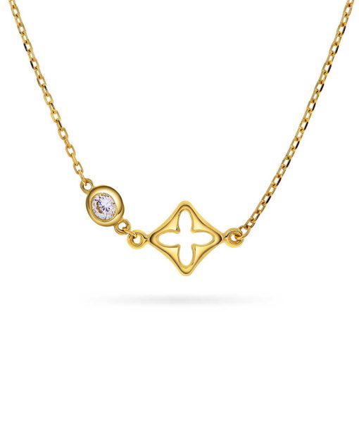 Kjede i gull med zirkonia