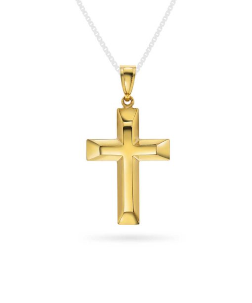 Korssmykke i gult gull 24mm
