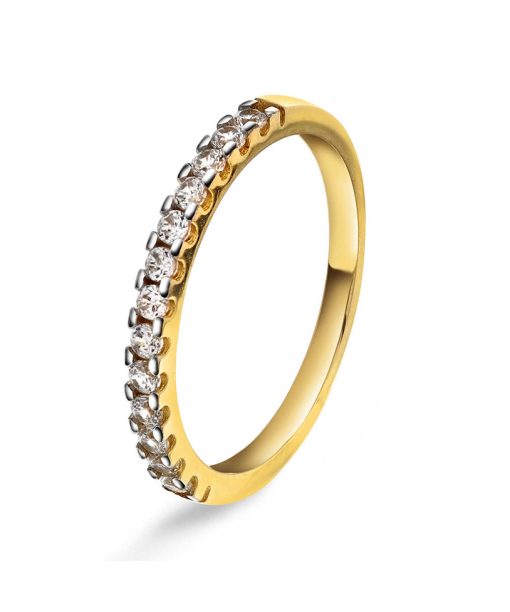 Ring i gull med zirkonia