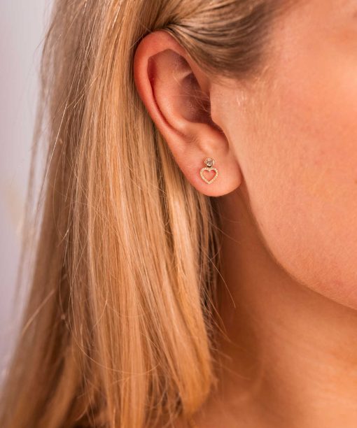 Alternative view of Øredobber i gull m/diamanter 0,05 ct WP1