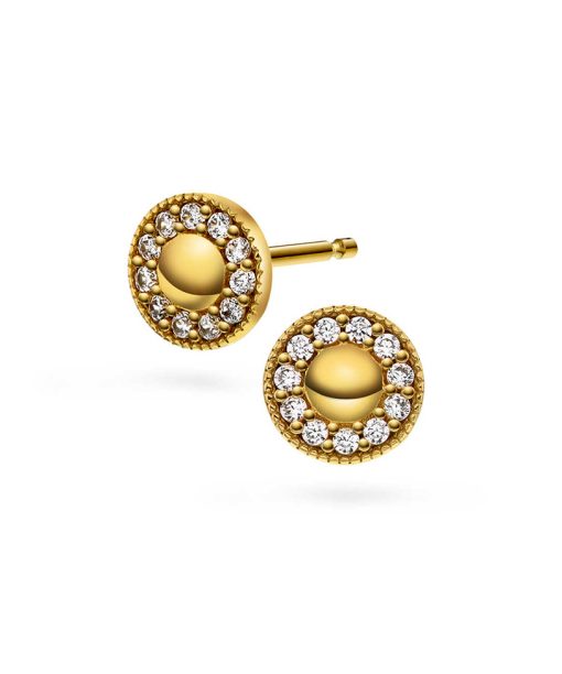 Ørebobber i gull med zirkonia