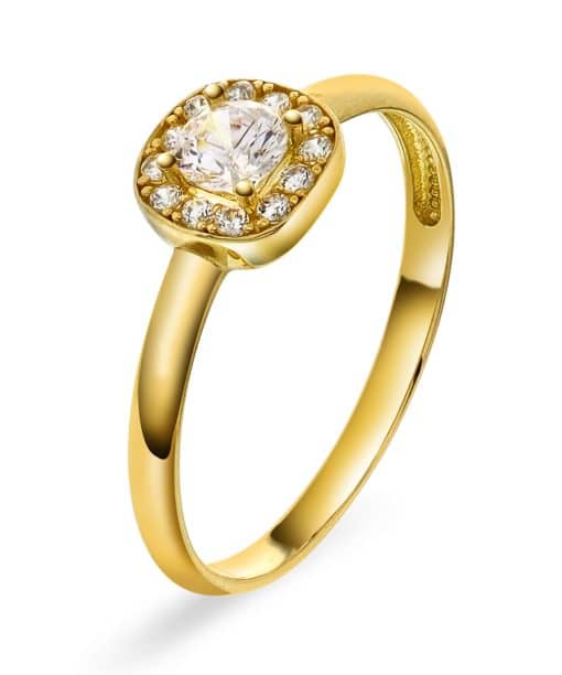 Ring i gull med zirkonia