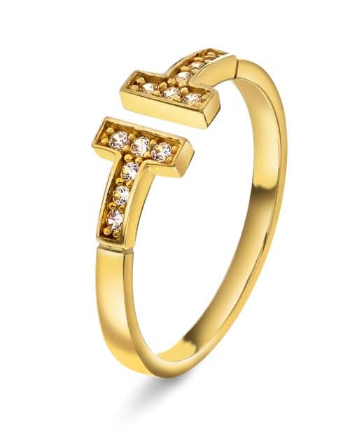 Ring i gull med zirkonia