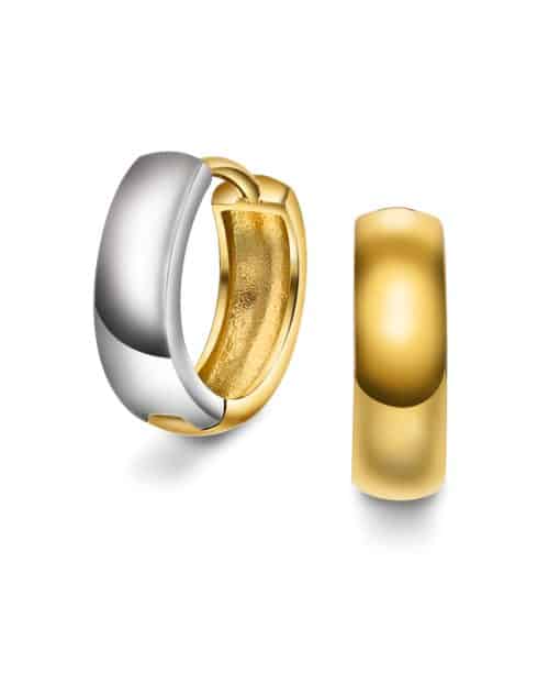 Øreringer i gull to farget