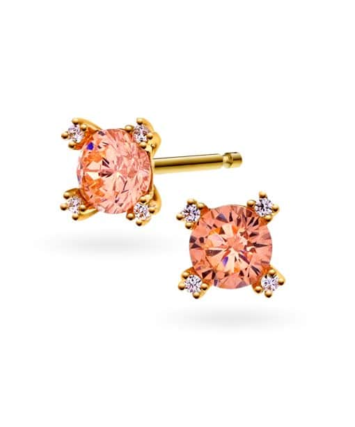 Øredobber i gull med zirkonia