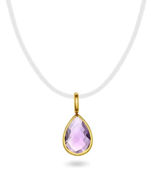 Anheng i gull med ametyst