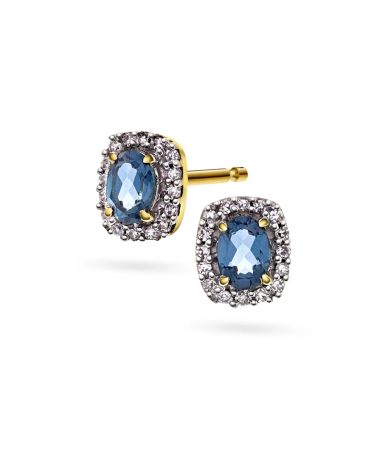 Øredobber med diamanter 0,08 ct WP og topas