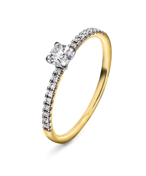 Ring med diamanter 0,10 ct med topas