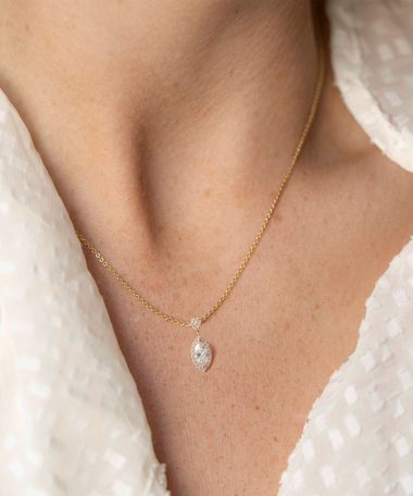 Alternative view of Pan Jewelry - Anheng i gult gull med zirkonia