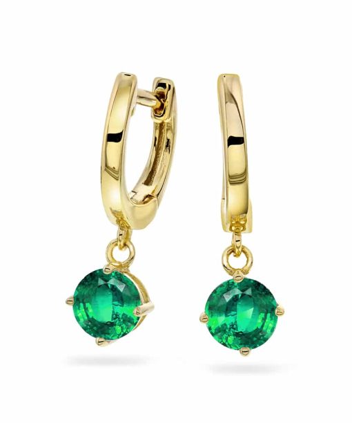 Nora Mørk by Gulldia Øreringer i sølv med grønn zirkonia