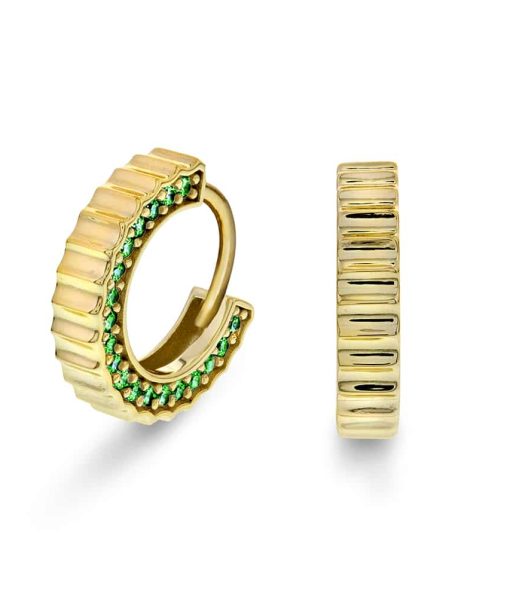 Nora Mørk by Gulldia Øreringer i sølv med grønn zirkonia