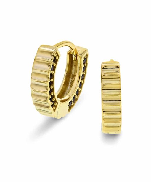 Øreringer i sølv med sort zirkonia