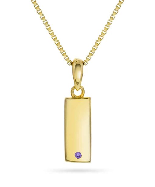 Smykke i sølv med lilla zirkonia