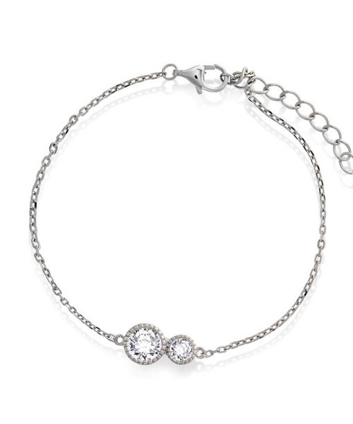 Armbånd i sølv med zirkonia