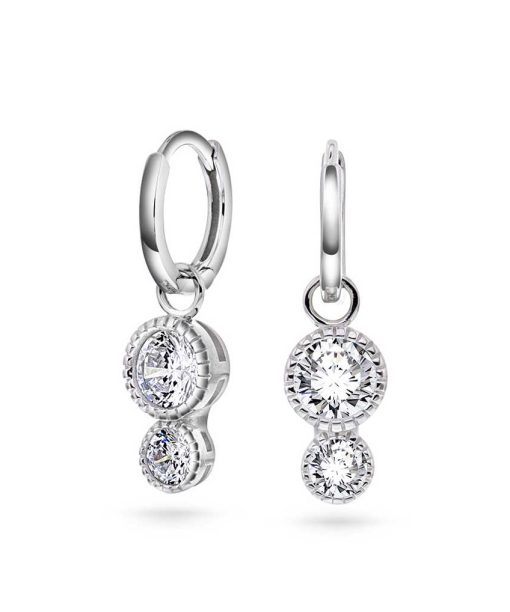 Øreringer i sølv med zirkonia