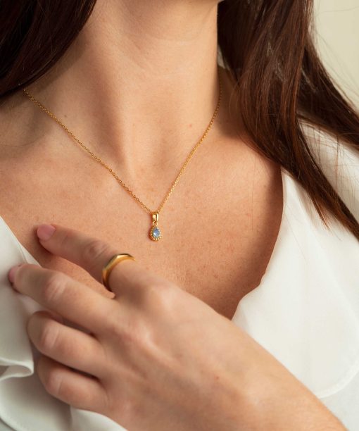 Alternative view of Smykke i sølv med lys blå zirkonia