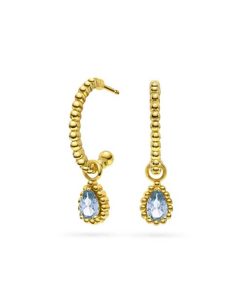 Øredobber i sølv med lys blå zirkonia