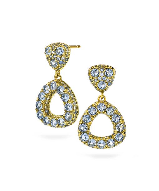 Øredobber i sølv med aqua-blå zirkonia