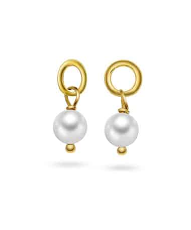 Pearl charms i sølv med hvit perle