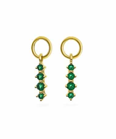 Glam charms i sølv med grønn zirkonia