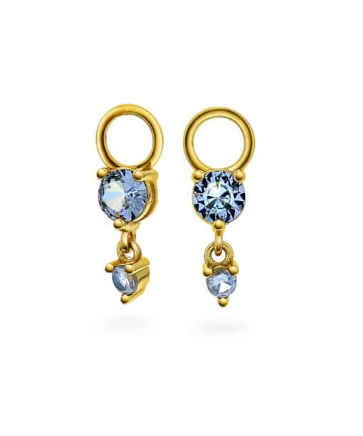 Glow charms i sølv med lys blå zirkonia