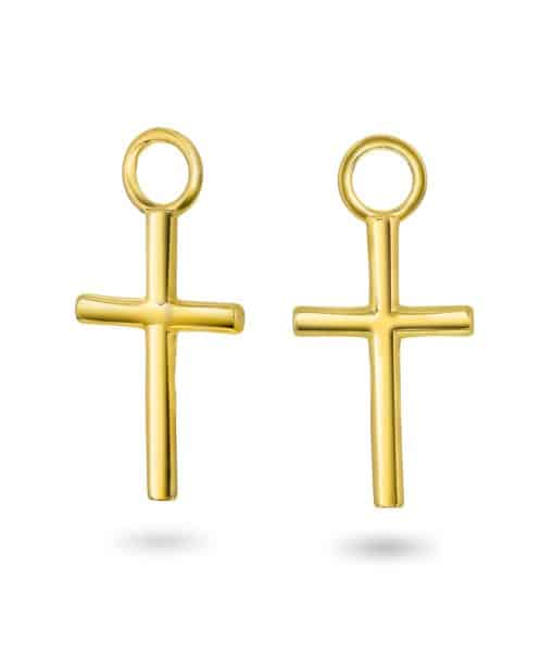 Golden cross charms i sølv