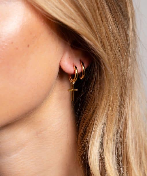 Alternative view of Golden cross charms i sølv