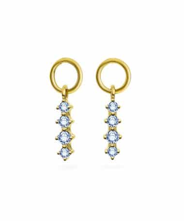 Glam charms i sølv med lys blå zirkonia