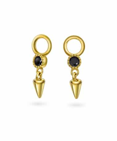 Aim charms i sølv med sort zirkonia