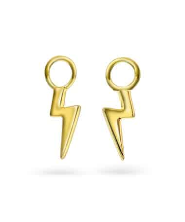 Golden lightening charms i sølv