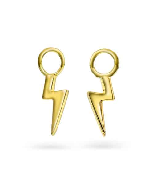 Golden lightening charms i sølv