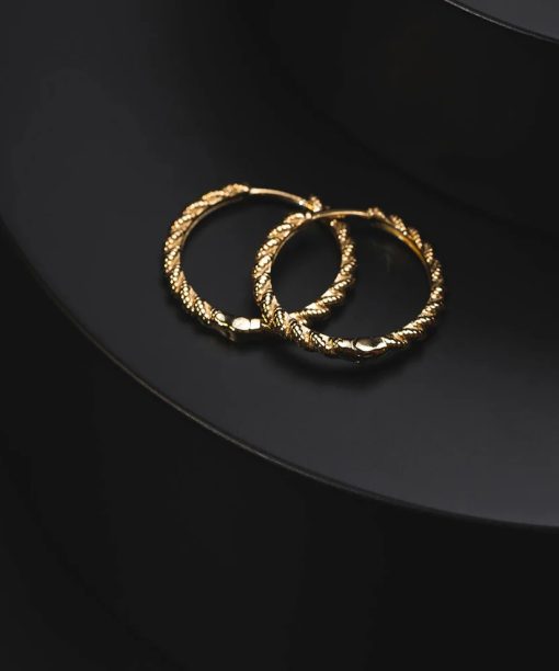 Alternative view of Øreringer i forgylt 925 sølv