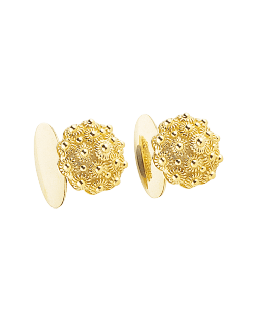 Mansjettknappar Fana med krus, forgylt