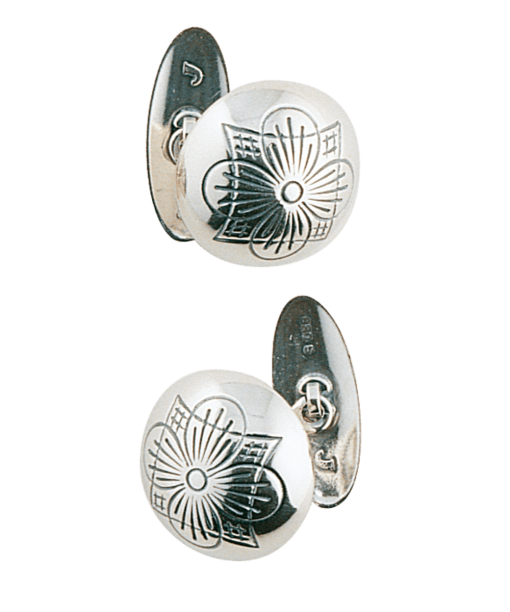 Mansjettknappar med botn, oksidert