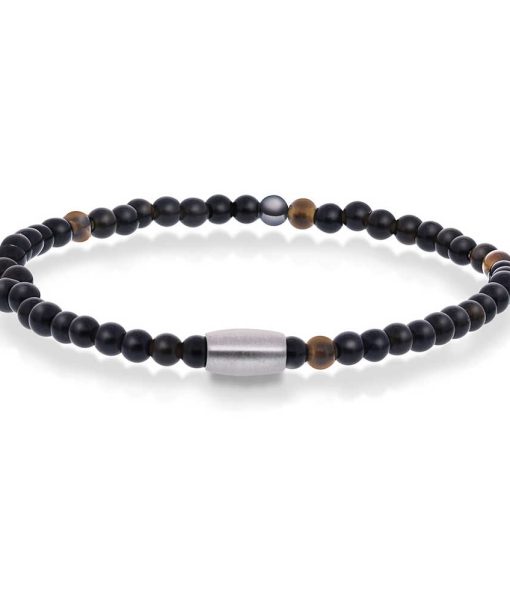 Armbånd i stål med sort hematitt