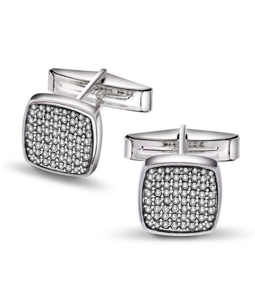 Mansjettknapper i sølv med zirkonia