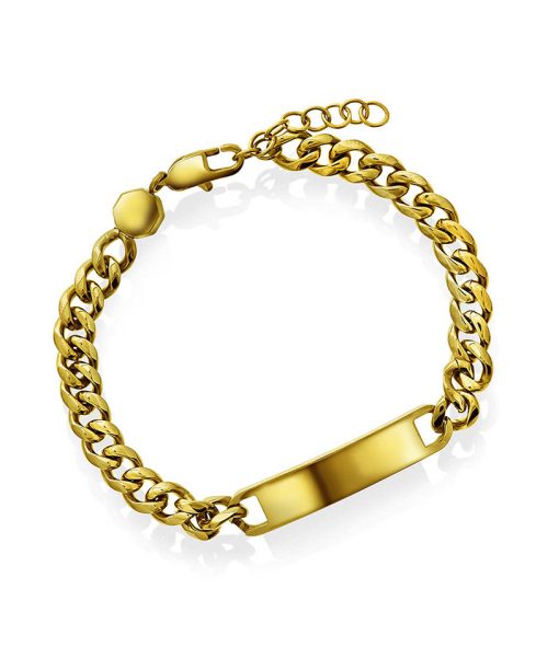 Will armbånd i stål, justerbart, forgylt