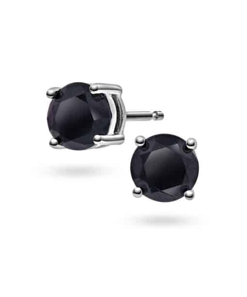 Dylan øredobber i sølv, sort sten