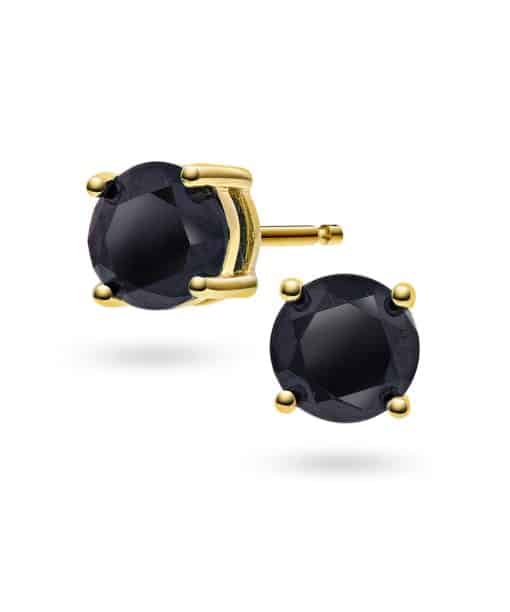 Dylan øredobber i sølv, sort sten