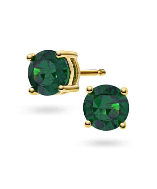 Dylan øredobber i sølv, grønn sten