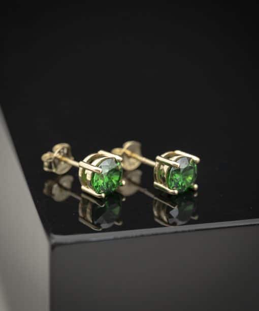 Alternative view of Dylan øredobber i sølv, grønn sten