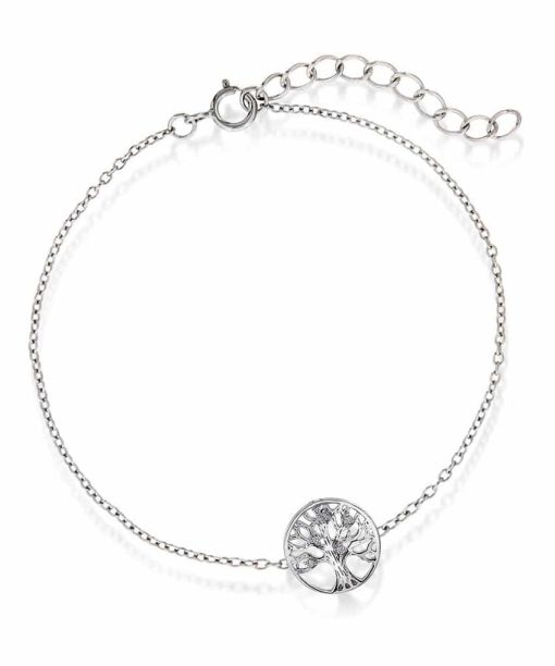 Armbånd i sølv med zirkonia - Livets tre