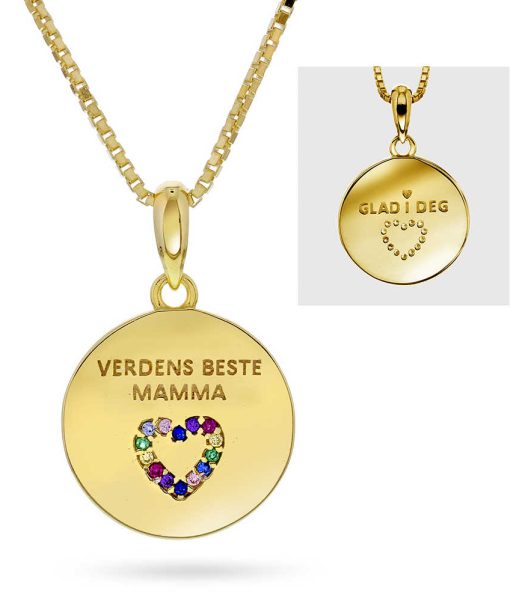 Smykke i sølv med zirkonia plate