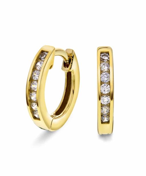 Øreringer i sølv med zirkonia