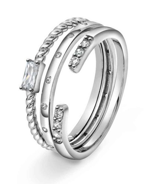 Ringer i sølv med zirkonia