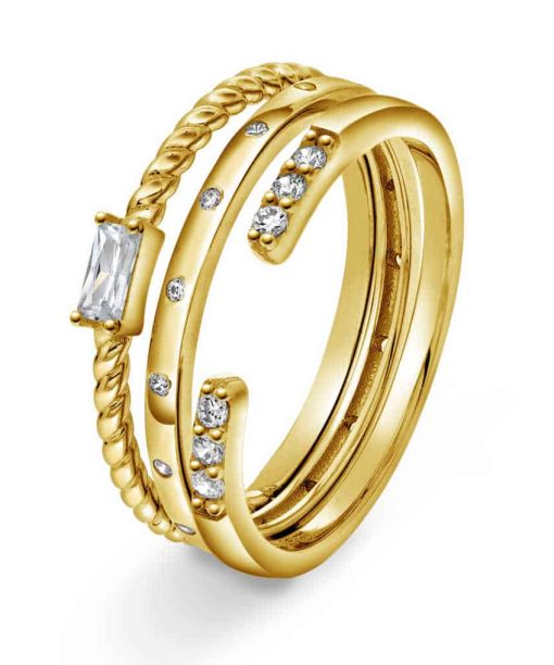 Ringer i sølv med zirkonia