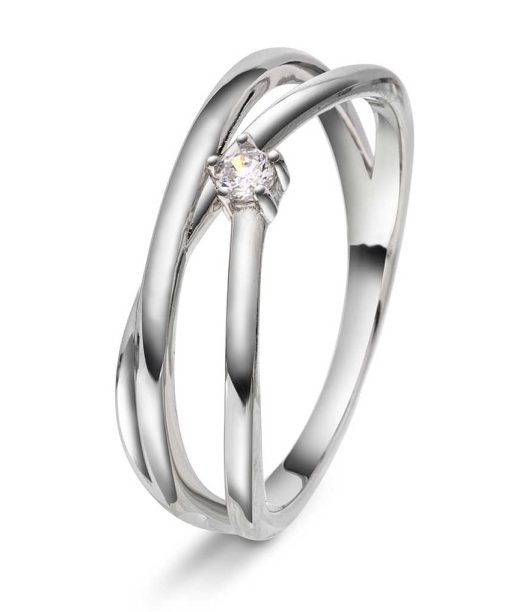 Ring i sølv med zirkonia