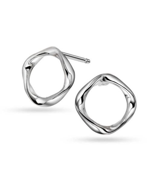 Øredobber i sølv bølge