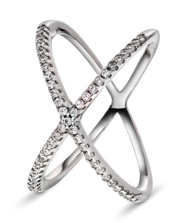 Ring i sølv med zirkonia x