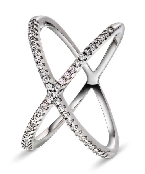 Ring i sølv med zirkonia x